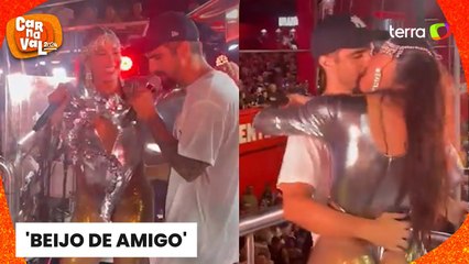 Carnaval 2024: Caio Castro e Alinne Rosa trocam beijos em trio elétrico: 'Somos amigos'