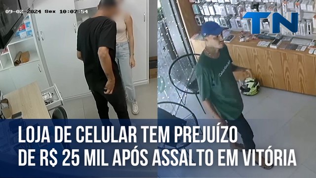 Loja de celular tem prejuízo de R$ 25 mil após assalto em Vitória