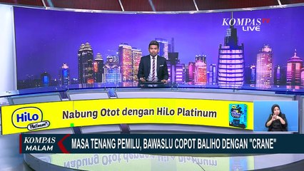Masa Tenang Pemilu, Bawaslu Kota Serang Copot Baliho dengan Crane