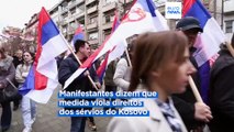 Milhares de sérvios do Kosovo protestam contra decisão de abolir o dinar sérvio