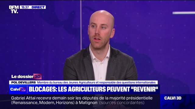 Colère des agriculteurs: Il va falloir trouver des solutions aux problèmes qu'on a posés sur la table du Premier ministre , indique Pol Devillers (Jeunes Agriculteurs)
