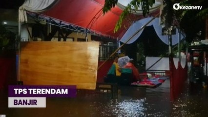 Hujan Deras, TPS di Kebayoran Lama Terendam Banjir 1 Meter