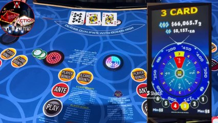 3 CARD POKER in LAS VEGAS! WHEEL SPIN & WINNING!!