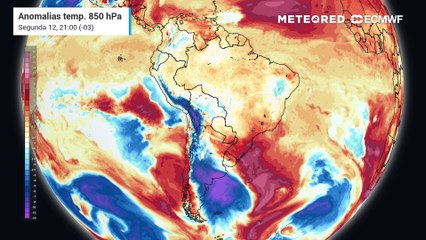 Anomalia de temperatura em 850 hPa