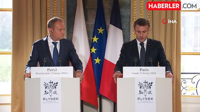 Polonya Başbakanı Tusk ile Fransa Cumhurbaşkanı Macron Paris'te bir araya geldi