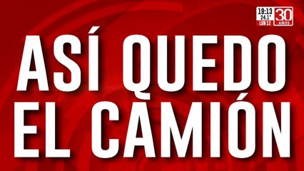 Así quedó el camión baleado por el policía