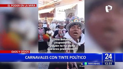 Celebran carnavales con cánticos contra Dina Boluarte y el Congreso