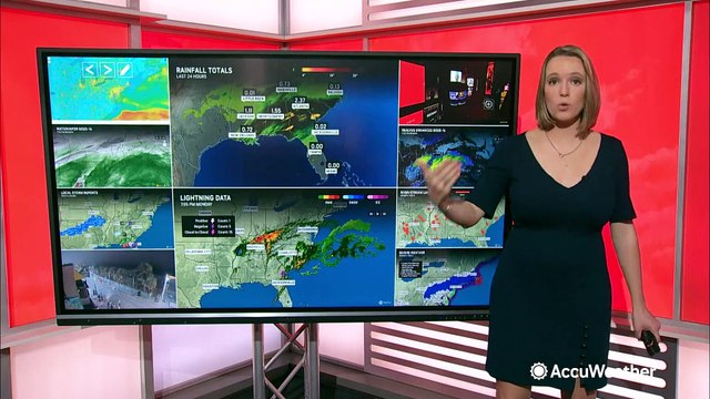 Storms that struck the Southeast with heavy rain moving north with wintry weather