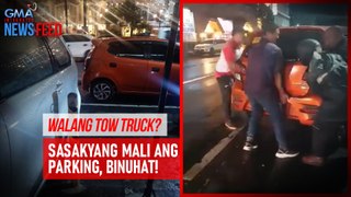 Walang tow truck? – Sasakyang mali ang parking, binuhat! | GMA Integrated Newsfeed
