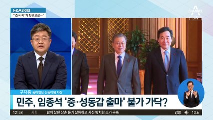 민주당, 임종석 ‘중·성동갑 출마’ 불가 가닥?