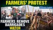Farmers’ Protest: Farmers forcibly remove barricades at Shambhu border | Watch Video | Oneindia