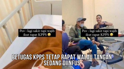 Viral Petugas KPPS Tetap Ikut Rapat Walau Terbaring di Rumah Sakit