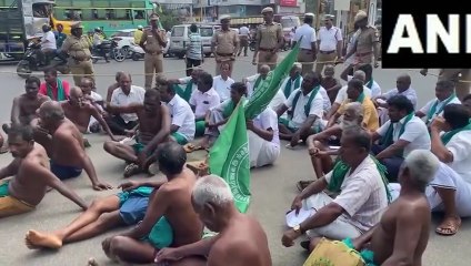दिल्ली चलो मार्च के समर्थन में उतरे तमिलनाडु के किसान, त्रिची में किसान संगठनों ने सड़क पर दिया धरना