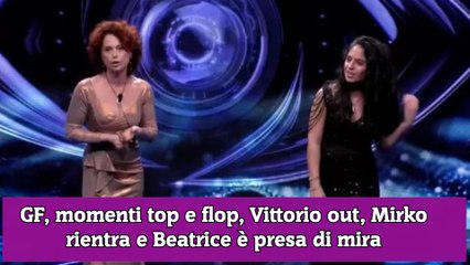 GF, momenti top e flop, Vittorio out, Mirko rientra e Beatrice è presa di mira
