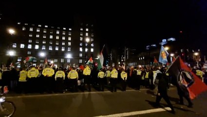 Thousands of pro-Palestine protesters rally outside Downing Street and force road closures