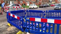 Footage of three sinkholes in Bexhill, East Sussex