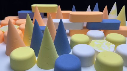 ASMR Baking Soda Cones crumbling with relaxing sounds and satisfying structures