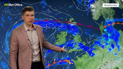 Met Office Afternoon Weather Forecast 13/02/24 - Wet in the south, drier further north