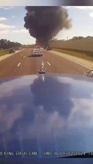 Cámara de un camión capta accidente de avión en Florida