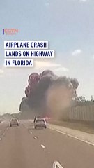 Airplane crash lands on highway in Flordia