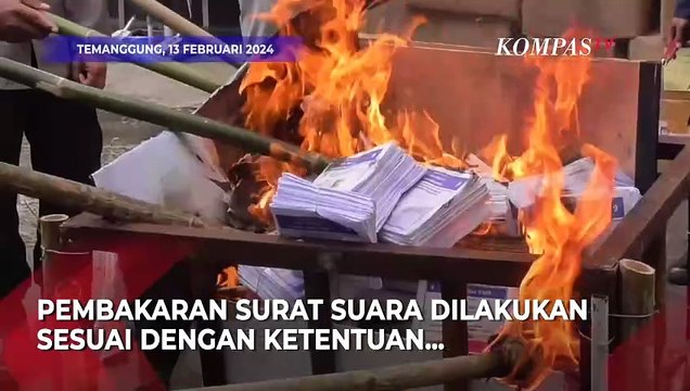 Surat Suara Dibakar di Temanggung Jelang Pemungutan Suara Pemilu 2024