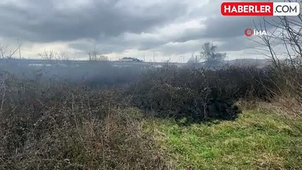 Çalılıkta çıkan yangın büyümeden söndürüldü