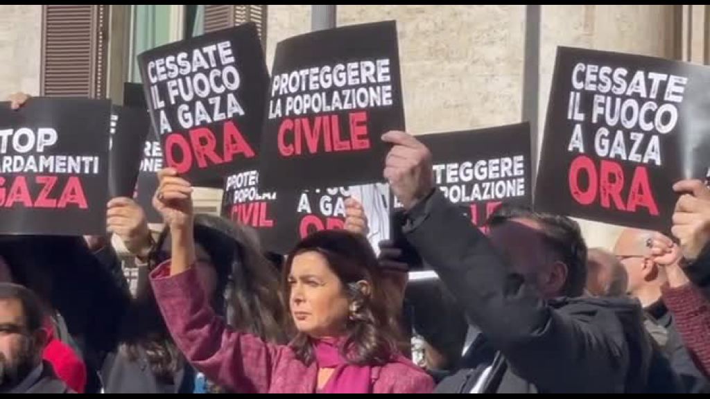 Video Flash mob Intergruppo Pace a Montecitorio: cessate il fuoco a Gaza