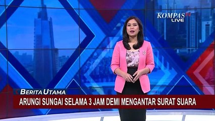 Pendistribusian Logistik Pemilu ke Pelalawan Lewati Sungai Selama 3 Jam