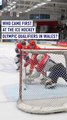 Who came first at the Ice Hockey Olympic qualifiers in Wales?