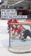 Who came first at the Ice Hockey Olympic qualifiers in Wales?