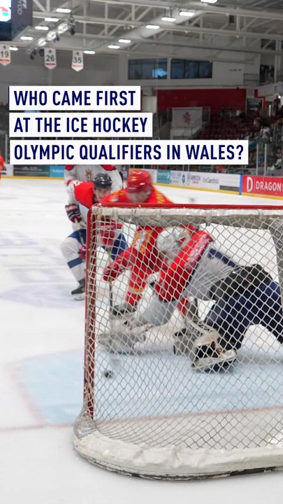 Who came first at the Ice Hockey Olympic qualifiers in Wales?