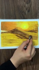Desert Oil Pastels drawing tutorial