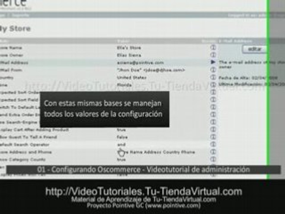 Videotutorial 01 - Configuración Básica de Oscommerce