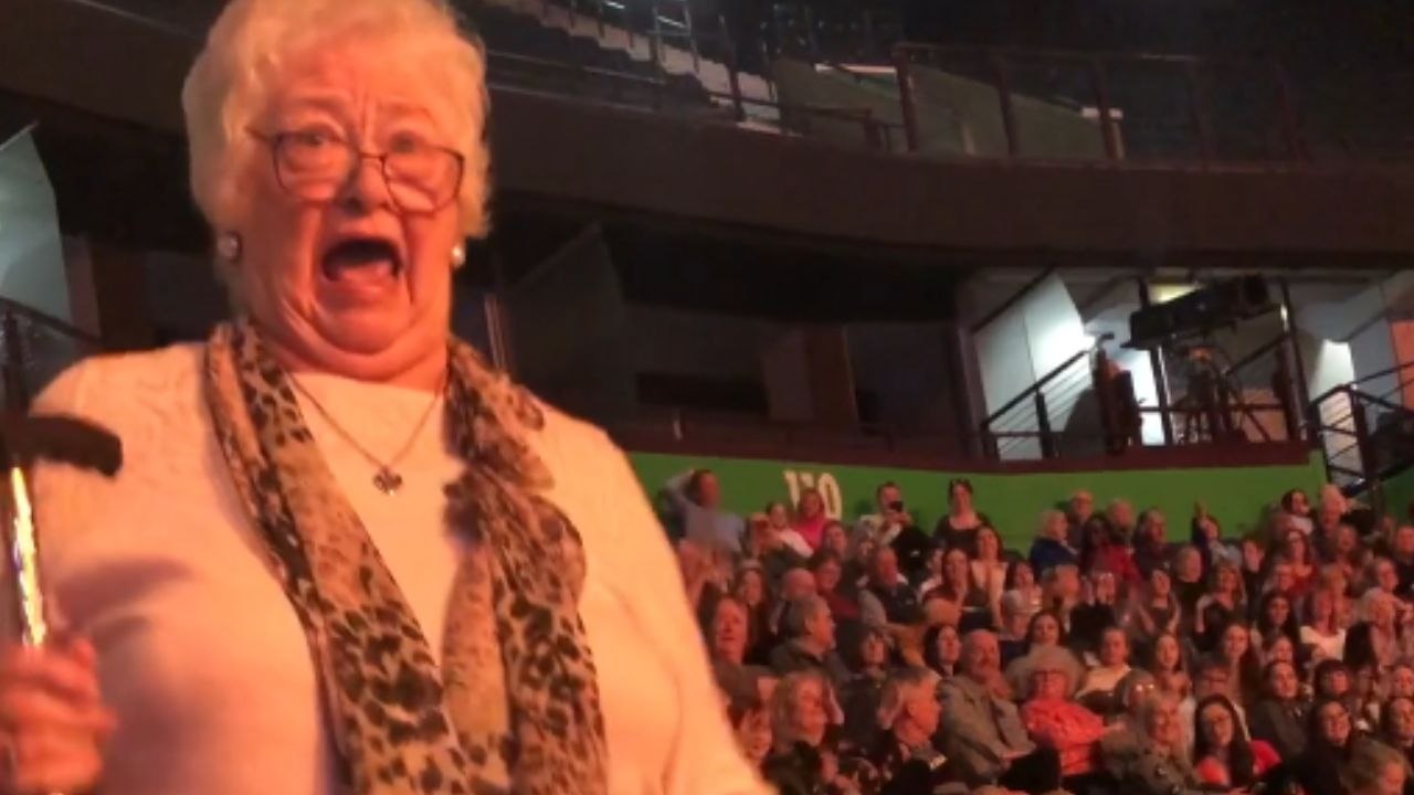 Fun-loving Nan blossoms with glee while dancing along to Miley Cyrus' 'Flowers'