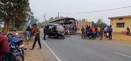 The bus kept moving, the passengers kept sleeping, suddenly the truck