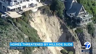 NEW - A $16 million mansion is on the verge of falling off a cliff into the ocean in Dana Point, California.