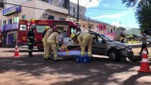 Idosa é socorrida pelo Siate após acidente na Rua Nereu Ramos