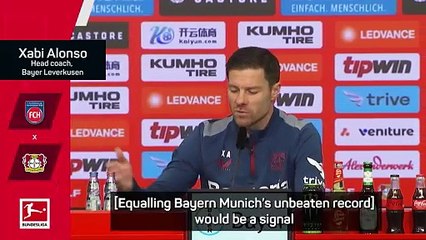 Leverkusen equalling Bayern's unbeaten record would send 'signal' - Alonso