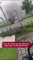 Carro de motorista de aplicativo pega fogo no Nilo Bittencourt