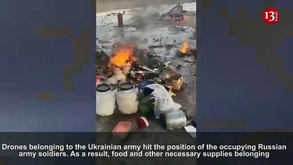 Ukrainian drones destroyed food and supplies of Russians by burning them - a Russian soldier shows