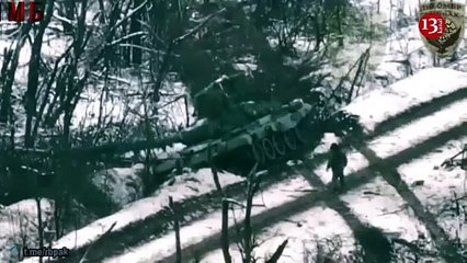 Russian soldiers advancing on foot in snowy Avdiivka steppes were ambushed
