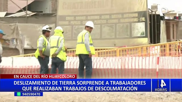 Huachipa: deslizamiento sorprende a obreros que hacían trabajos de descolmatación el río Huaycoloro