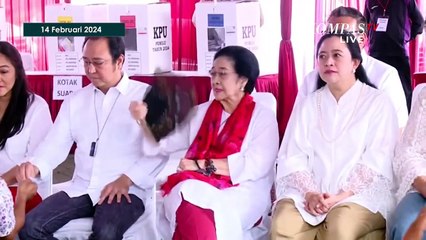 Detik-Detik Megawati Soekarnoputri Nyoblos Pemilu 2024 di Kebagusan Bersama Puan