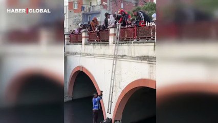Esenyurt'ta polisten kaçan yabancı uyruklu şahıs derede yakalandı