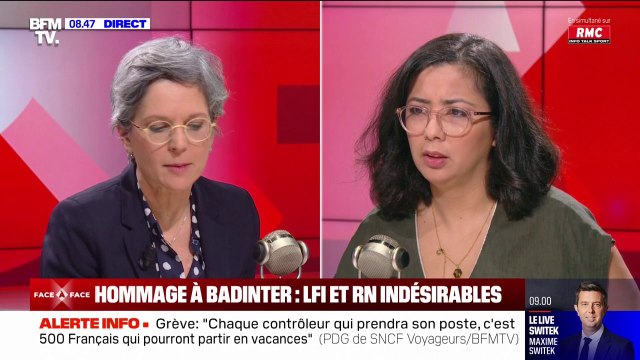 Hommage national à Robert Badinter: pour Sandrine Rousseau, il n'y a pas un signe égal entre le RN et LFI