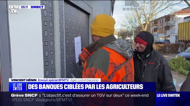 Lot-et-Garonne: des agriculteurs de la Coordination Rurale ciblent des agences bancaires