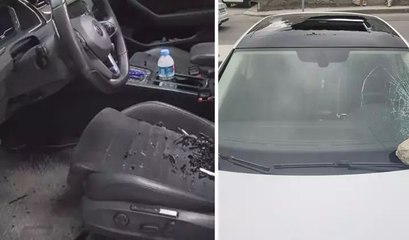 Akraba ziyaretine gelen ailenin aracına taşlı saldırı