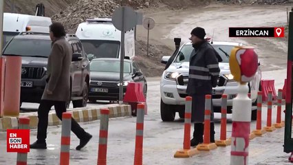 Erzincan'da heyelan bölgesinde yağış etkili oluyor