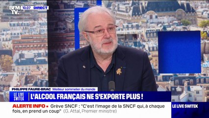 Baisse des exportations de vins français:  "On boit moins et nettement mieux" pour Philippe Faure-Brac (meilleur sommelier du monde)