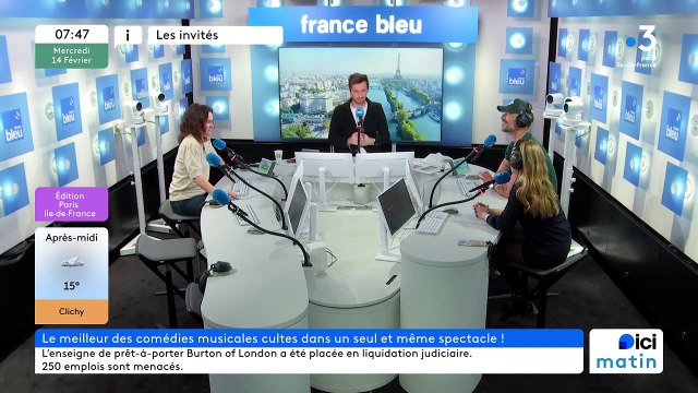 Le duo Roméo et Juliette - Damien Sargue et Cécilia Cara invités du 6/9 de France Bleu Paris à l'occasion de la Saint-Valentin 2024